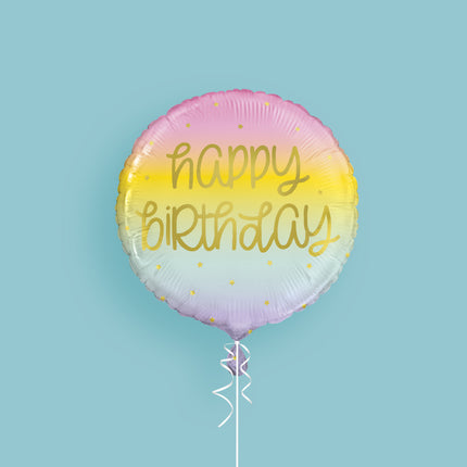 Globo de Helio Feliz Cumpleaños Pastel 45cm vacio