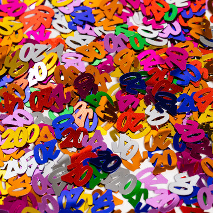 Confeti de mesa 20 Años Coloreado