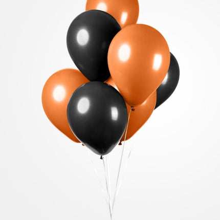 Globos Negro/Naranja 30.5cm 10pcs