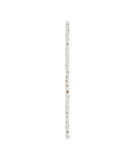 Pajitas de Papel Lunares Dorados Blanco 20cm 8pcs