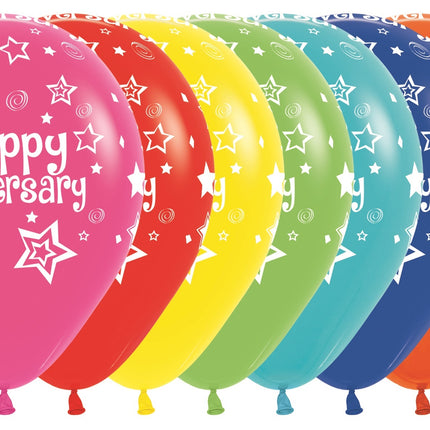 Globos Feliz Aniversario Mix 30cm 25pcs