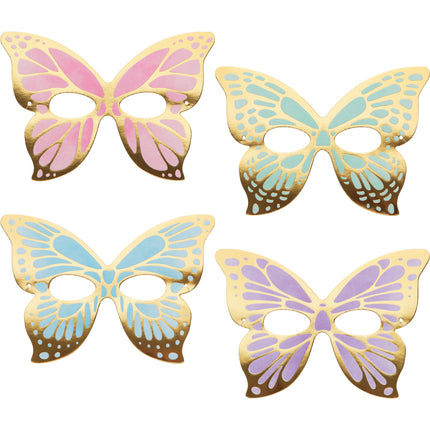 Máscaras de Mariposa de Colores 19cm 8uds.