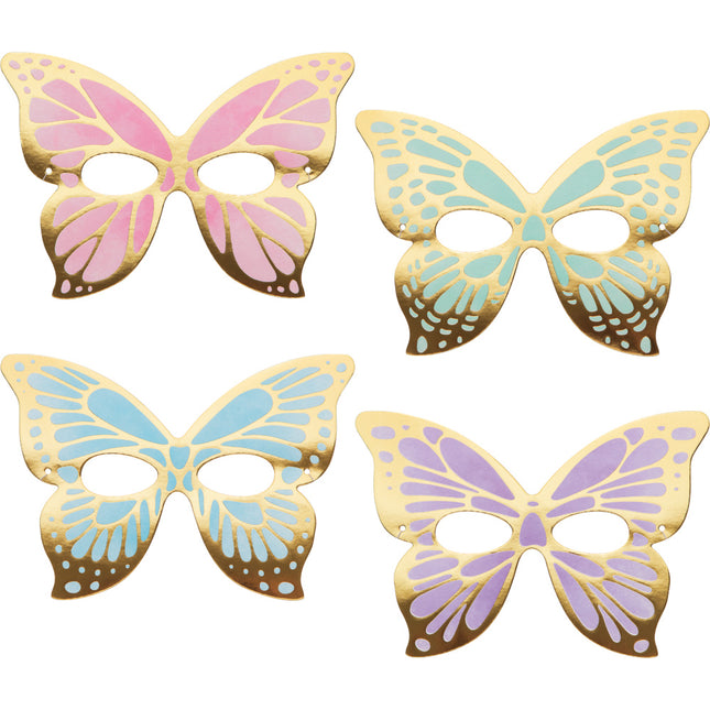 Máscaras de Mariposa de Colores 19cm 8uds.