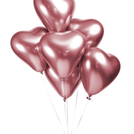 Globos Corazón Rosa 30cm 6pcs