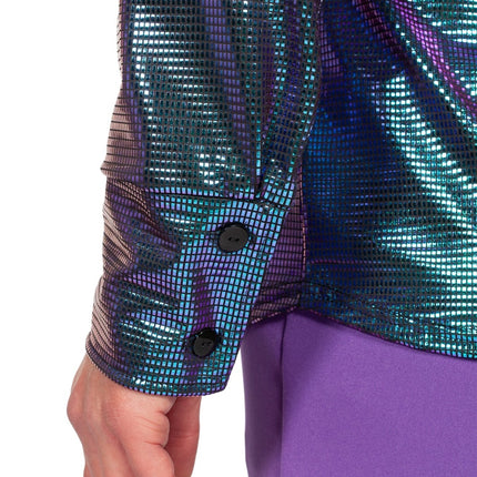 Blusa Disco Azul Morado Metalizado