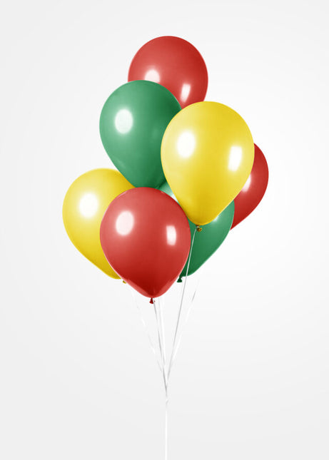 Globos Rojo Amarillo Verde 30cm 10pcs