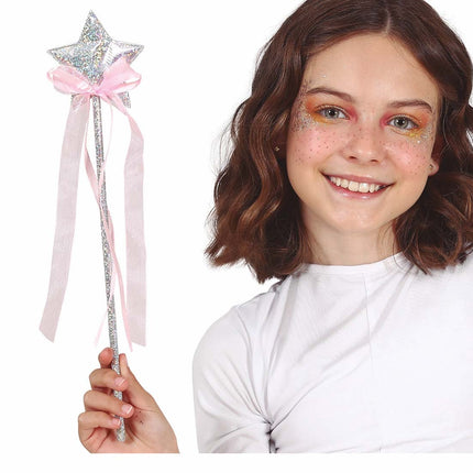 Varita Plateada Estrella 35cm