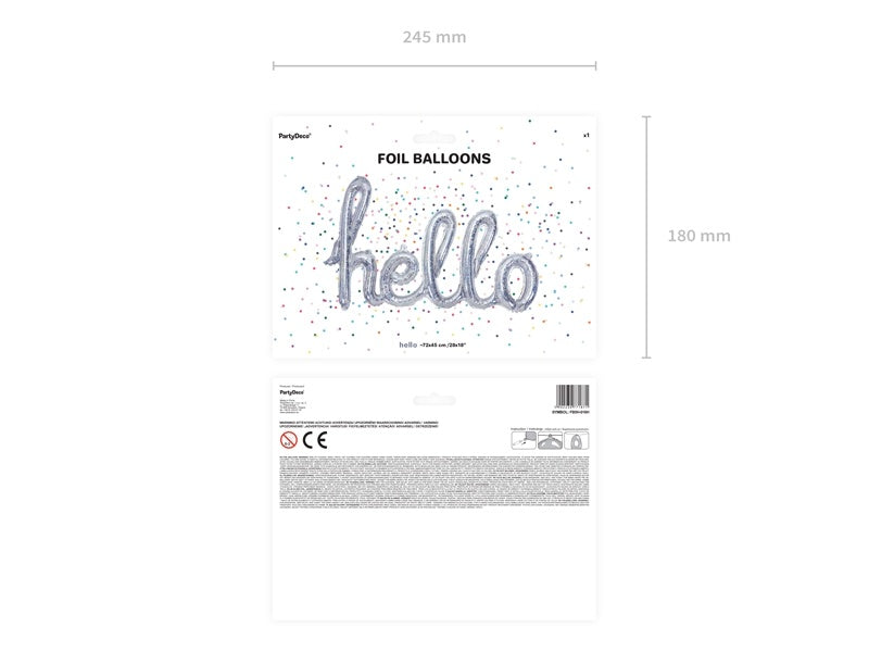 Globo Hello Holográfico 72cm