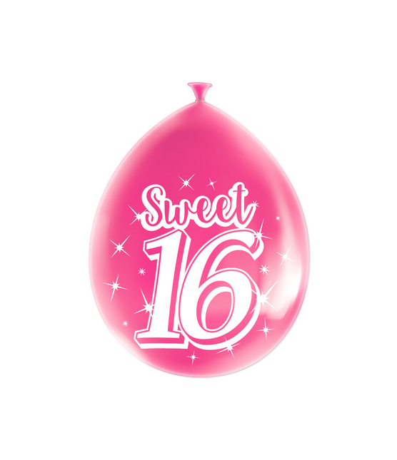 Dulces 16 Globos 16 Años Rosa 30cm 8pcs