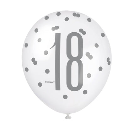 Globos 18 Años Lunares 30cm 6pcs