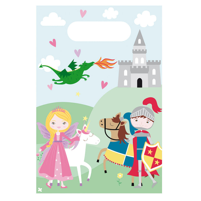 Bolsas para compartir de princesa y caballero 8 uds.