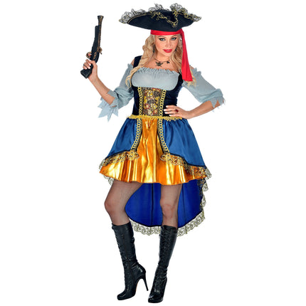 Vestido Pirata Azul Naranja Damas