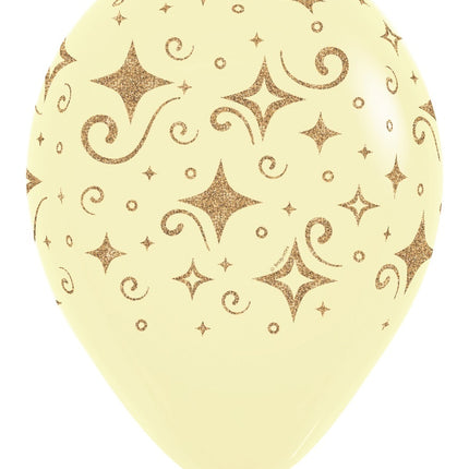 Globos Golden Diamonds Glitter Ink Mix 30cm 25pcs