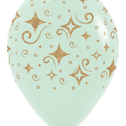 Globos Golden Diamonds Glitter Ink Mix 30cm 25pcs