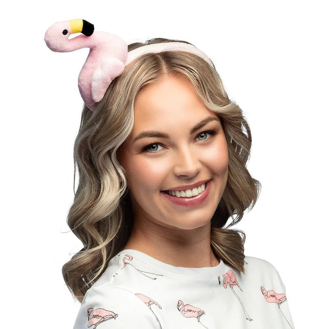 Flamingo Haarband Pluche van Boland koop je bij Partywinkel