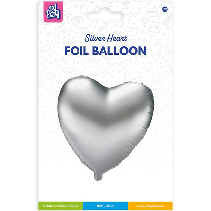 Globo de aluminio - Corazón plateado