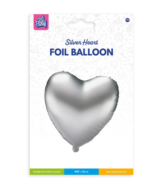 Globo de aluminio - Corazón plateado