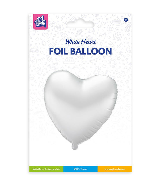 Globo de foil - Corazón blanco