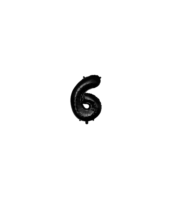 Globo de 40 cm, número 6 negro