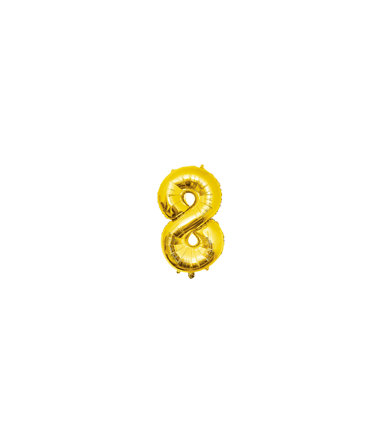 Globo de 40 cm, número 8 dorado