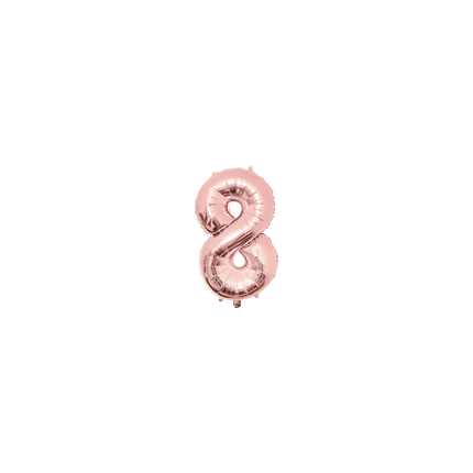 Globo de 40 cm, número 8 oro rosa