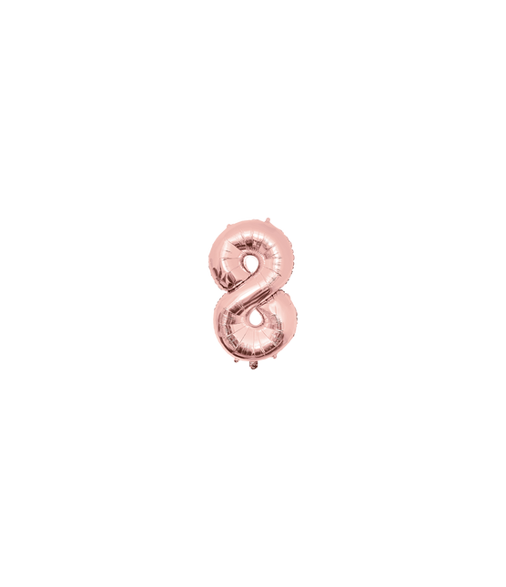 Globo de 40 cm, número 8 oro rosa