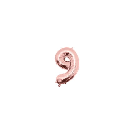 Globo de 40 cm, número 9 oro rosa