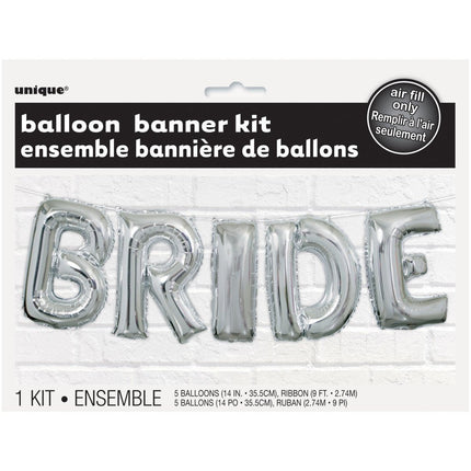 Folie Ballon Bride Zilver Leeg 2,74m van Unique koop je bij Partywinkel