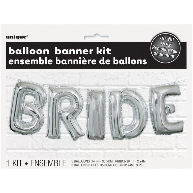 Folie Ballon Bride Zilver Leeg 2,74m van Unique koop je bij Partywinkel