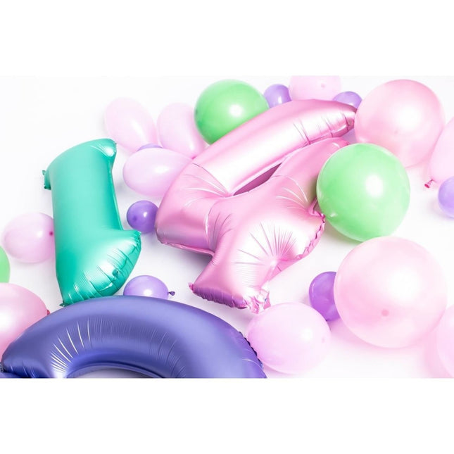 Folie Ballon Cijfer 0 Mat Groen XL 86cm leeg van Folat koop je bij Partywinkel