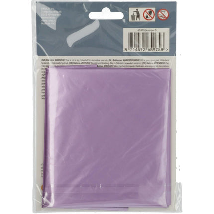 Folie Ballon Cijfer 5 Mat Paars XL 86cm leeg van Folat koop je bij Partywinkel