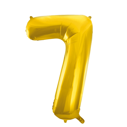 Folie Ballon Cijfer 7 Goud XL 86cm leeg - Partywinkel - 5712735006749