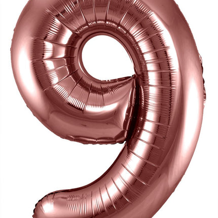 Folie Ballon Cijfer 9 Brons XL 86cm leeg van Folat koop je bij Partywinkel