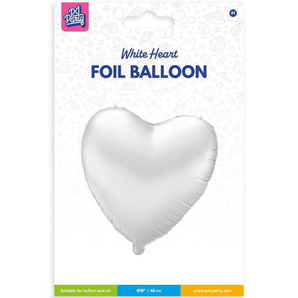 Folie ballon - Hart wit van Paper Dreams koop je bij Partywinkel