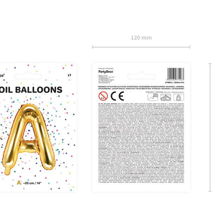 Folie Ballon Letter A Goud Leeg 35cm van Partydeco koop je bij Partywinkel