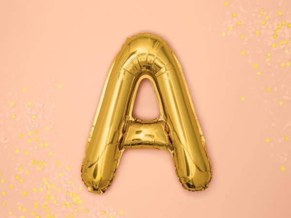 Folie Ballon Letter A Goud Leeg 35cm van Partydeco koop je bij Partywinkel