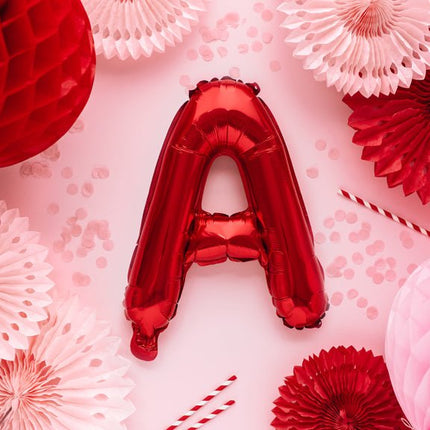 Folie Ballon Letter A Rood Leeg 35cm van Partydeco koop je bij Partywinkel