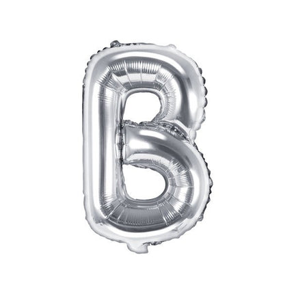 Folie Ballon Letter B Zilver Leeg 35cm van Partydeco koop je bij Partywinkel