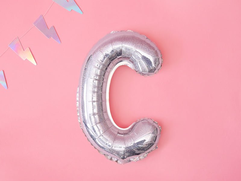 Folie Ballon Letter C Holografisch Leeg 35cm van Partydeco koop je bij Partywinkel