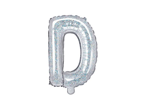 Folie Ballon Letter D Holografisch Leeg 35cm van Partydeco koop je bij Partywinkel