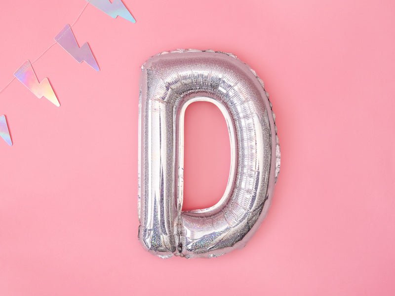 Folie Ballon Letter D Holografisch Leeg 35cm van Partydeco koop je bij Partywinkel
