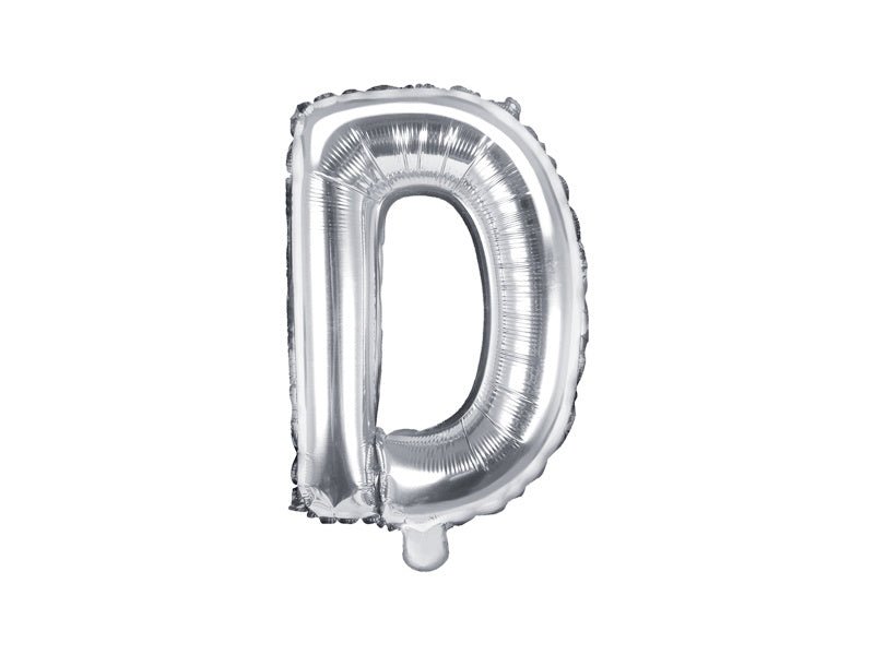 Folie Ballon Letter D Zilver Leeg 35cm van Partydeco koop je bij Partywinkel