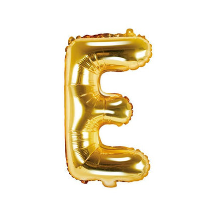 Folie Ballon Letter E Goud Leeg 35cm van Partydeco koop je bij Partywinkel