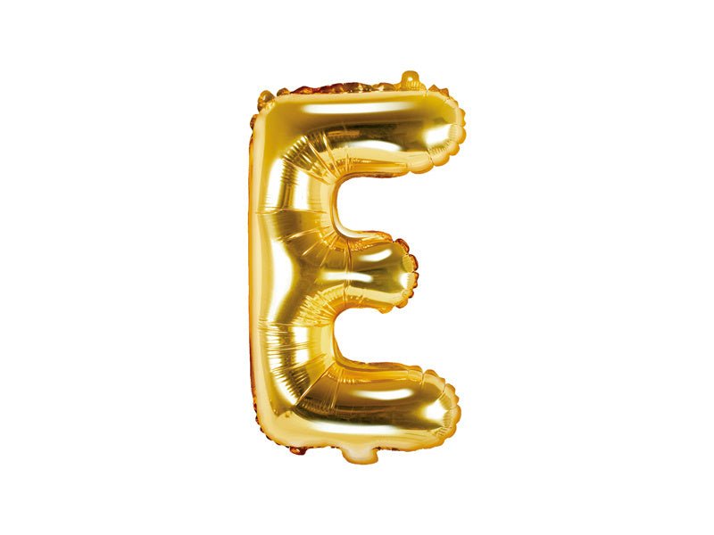 Folie Ballon Letter E Goud Leeg 35cm van Partydeco koop je bij Partywinkel