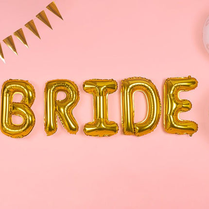 Folie Ballon Letter E Goud Leeg 35cm van Partydeco koop je bij Partywinkel