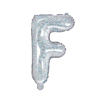 Folie Ballon Letter F Holografisch Leeg 35cm van Partydeco koop je bij Partywinkel