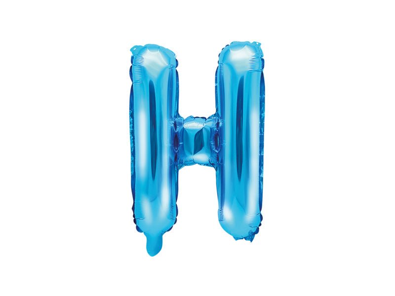 Folie Ballon Letter H Blauw Leeg 35cm van Partydeco koop je bij Partywinkel