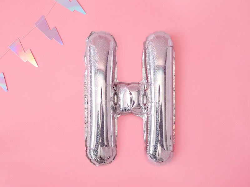 Folie Ballon Letter H Holografisch Leeg 35cm van Partydeco koop je bij Partywinkel