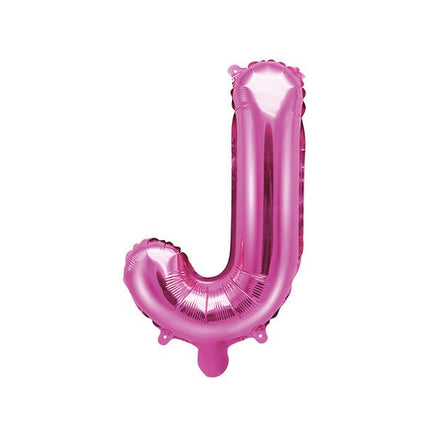 Folie Ballon Letter J Roze Leeg 35cm van Partydeco koop je bij Partywinkel
