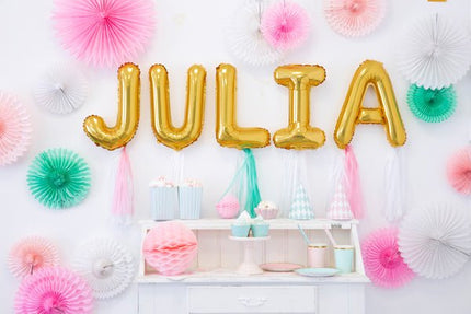 Folie Ballon Letter L Goud Leeg 35cm van Partydeco koop je bij Partywinkel